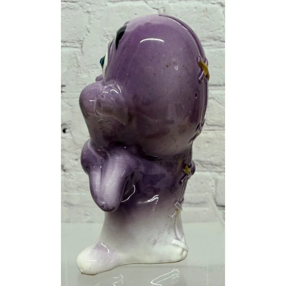 Vtg Kreiss Psycho Ceramics Purple Monster Figurine My Operation Stitches Kitschy